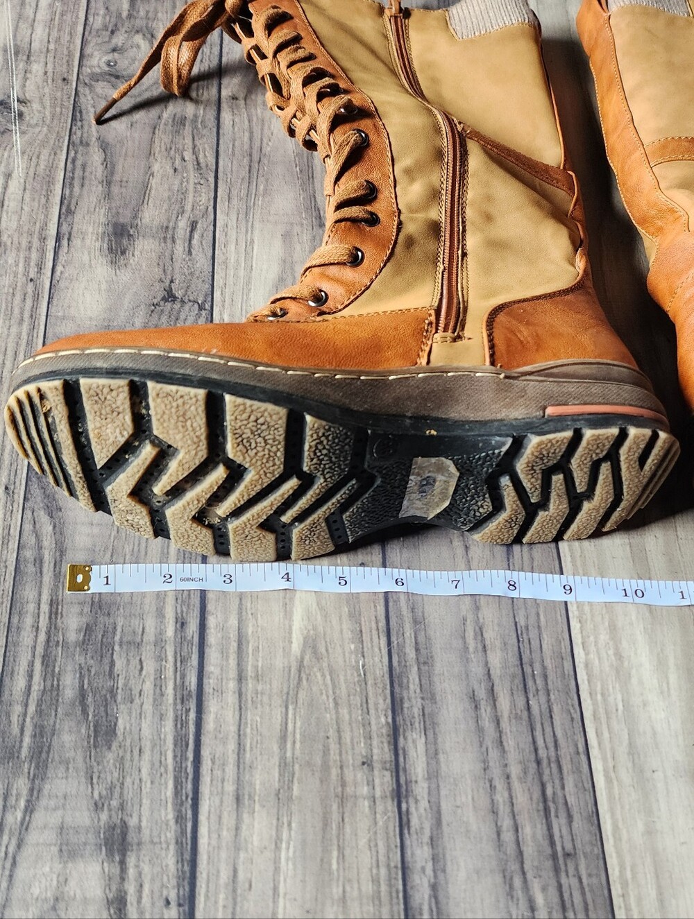 Extreme by Eddie Marc Tan Lace-Up Combat Style Boots - Picture 6 of 7